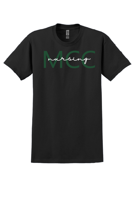 Port & Company® Essential Fleece Crewneck Sweatshirt Or Short Sleeve Tee w/ MCC Nursing logo
