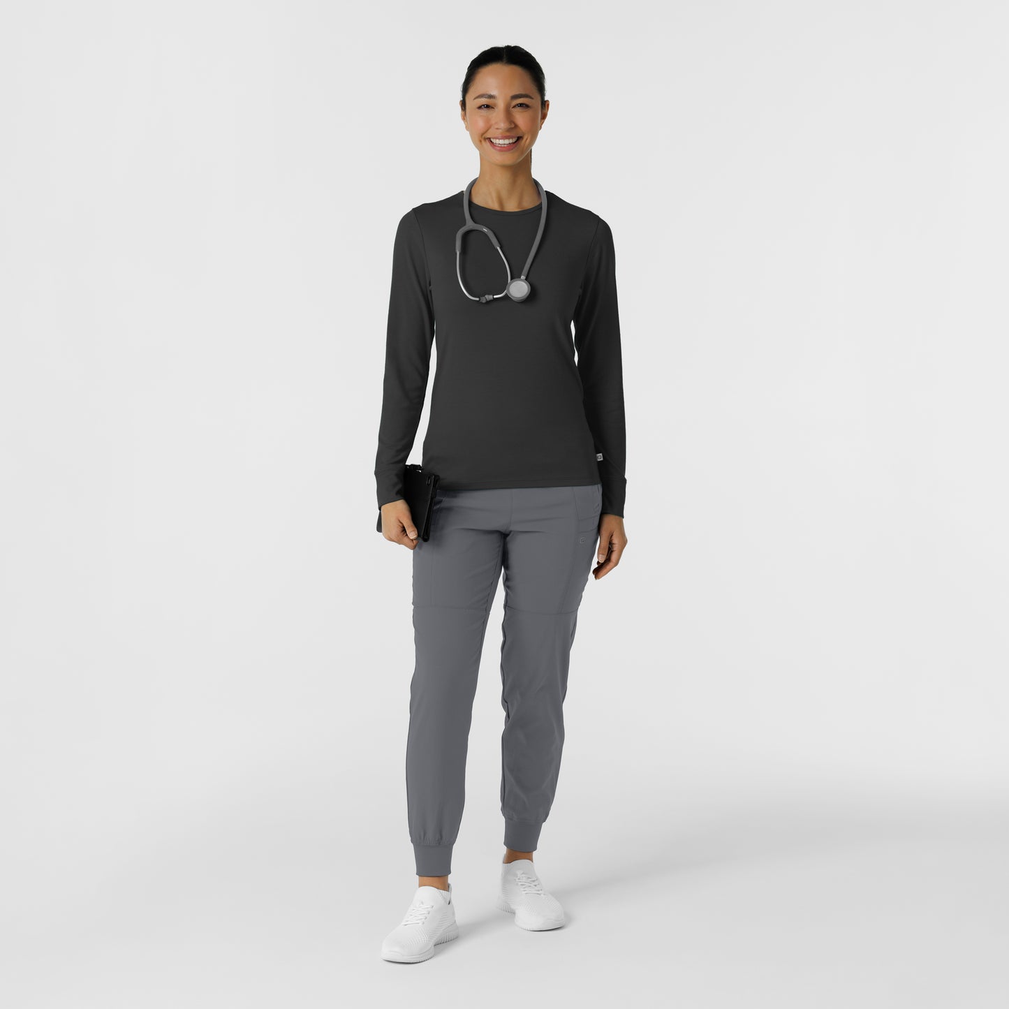Women's Long Sleeve Layering Tee in Black