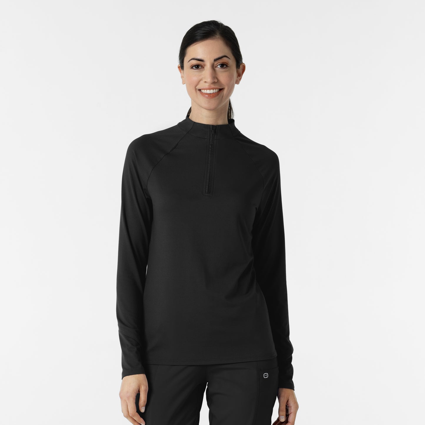 Women's Watch Window Quarter Zip Scrub Top