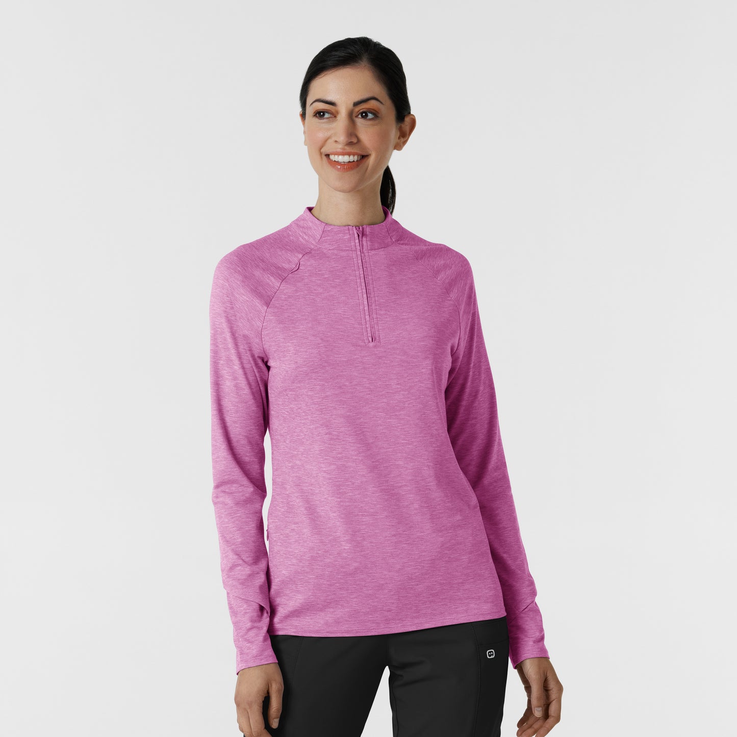 Women's Watch Window Quarter Zip Scrub Top