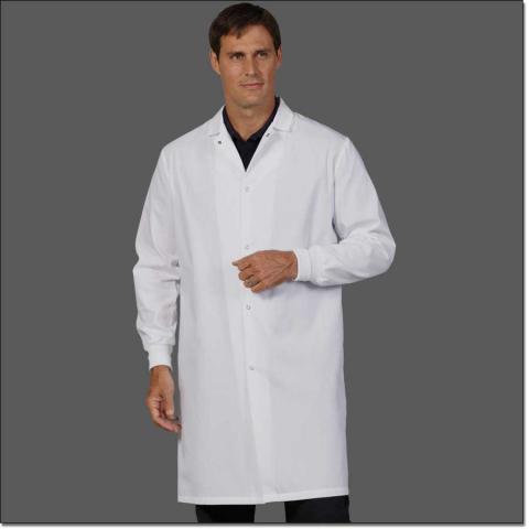 Unisex Snap Front Knit Cuff Labcoat