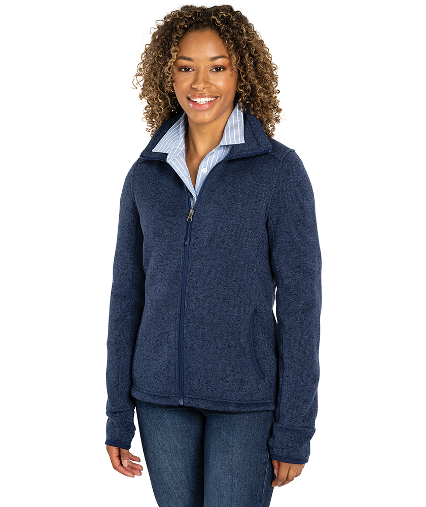 WOMEN'S HEATHERED FLEECE JACKET W/ UCONN logo