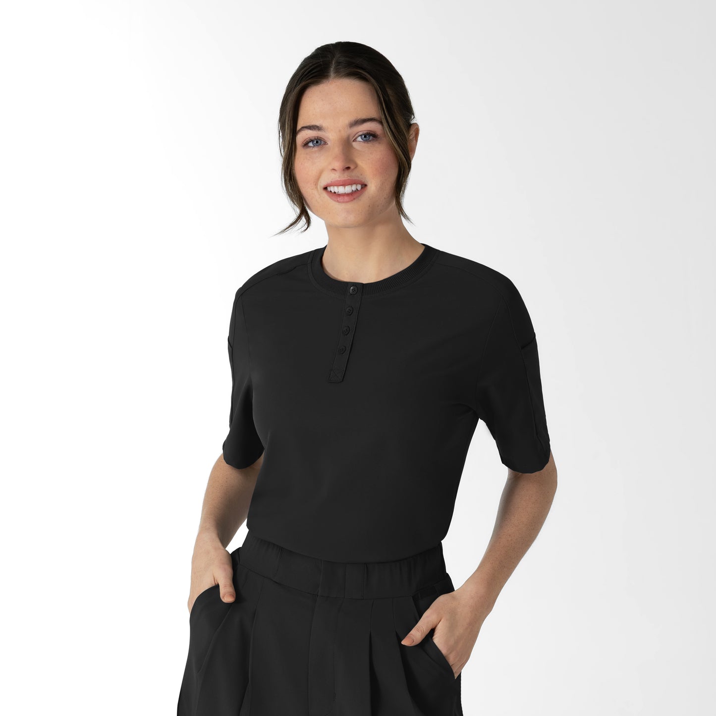Women's Tuck-In Henley Scrub Top