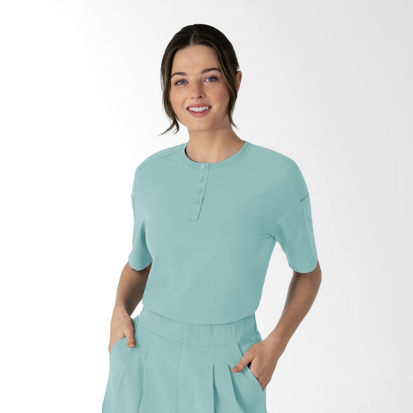 Women's Tuck-In Henley Scrub Top