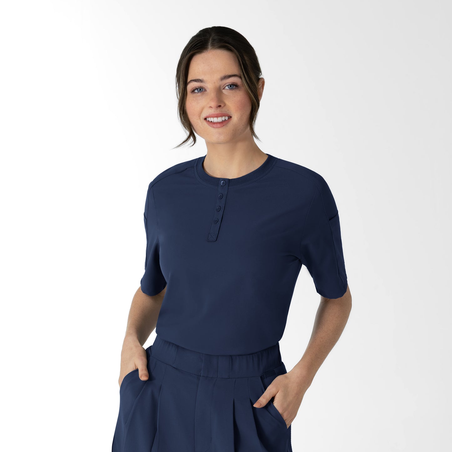 Women's Tuck-In Henley Scrub Top