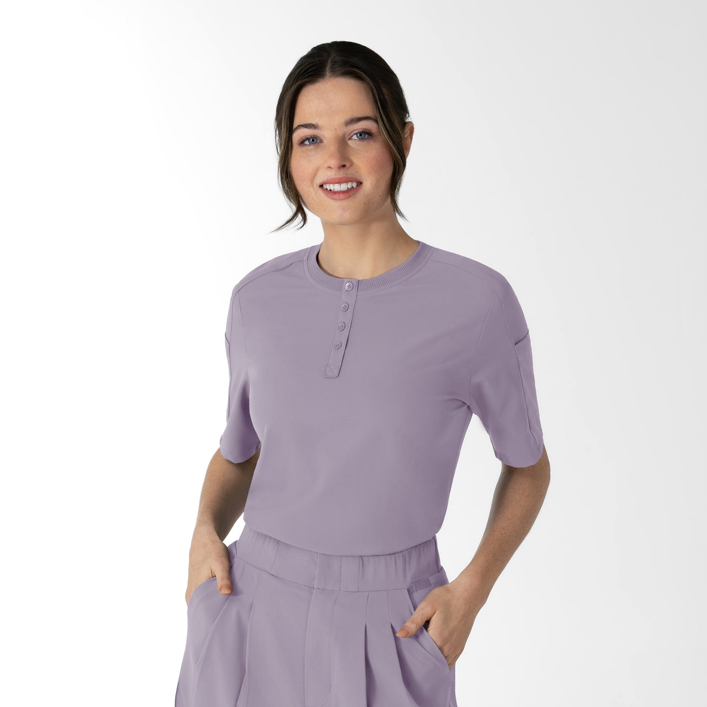 Women's Tuck-In Henley Scrub Top