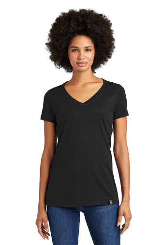 New Era® Ladies Heritage Blend V-Neck Tee with Lindner Dental logo