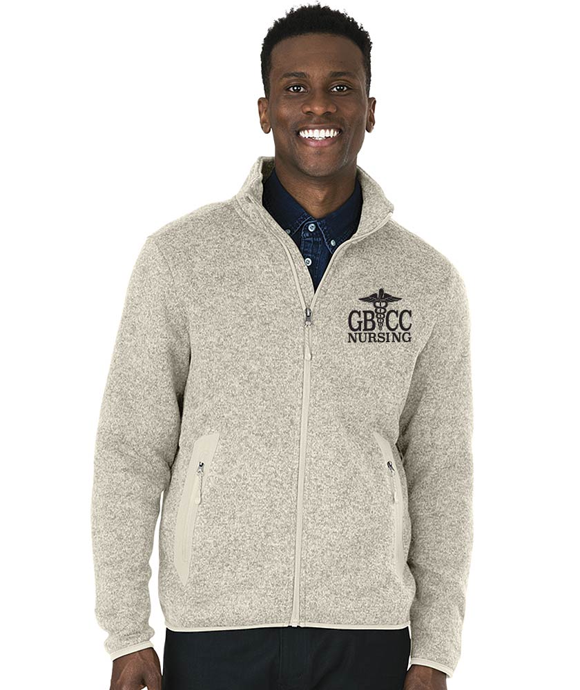 Men's Heathered Sweater Fleece w/ choice of GBCC Nursing Logo