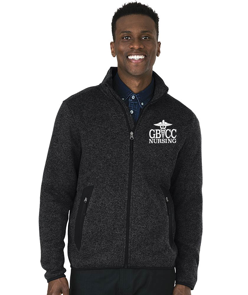 Men's Heathered Sweater Fleece w/ choice of GBCC Nursing Logo