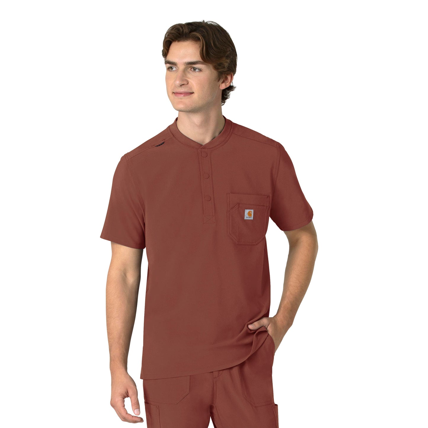 Men's Henley Scrub Top