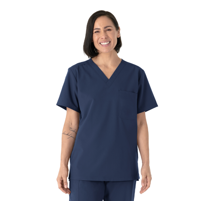 Unisex Navy V-Neck Top-CCMD