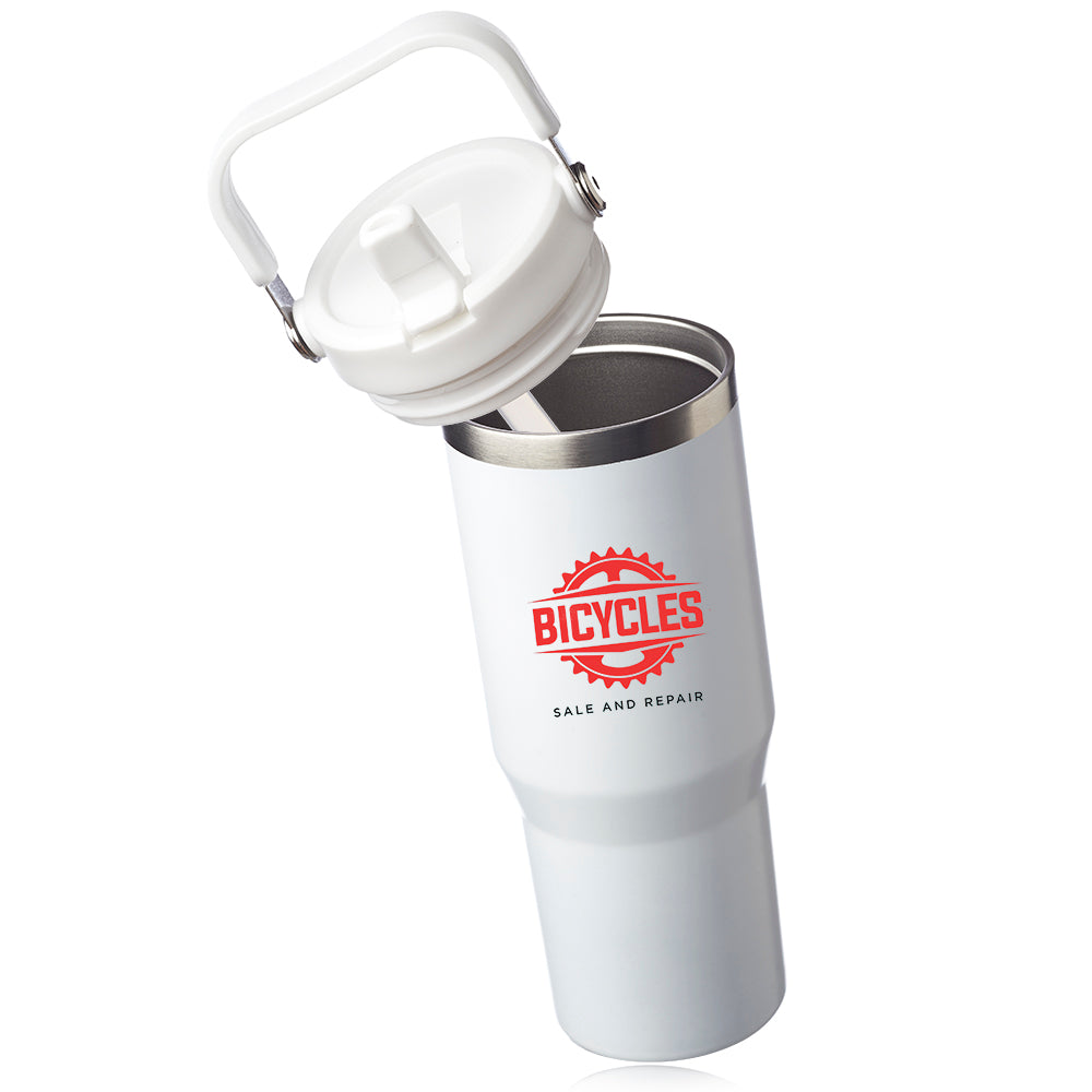 30 oz. Bronx Stainless Travel Mug with Carrying Handle w/ MCC Nursing logo