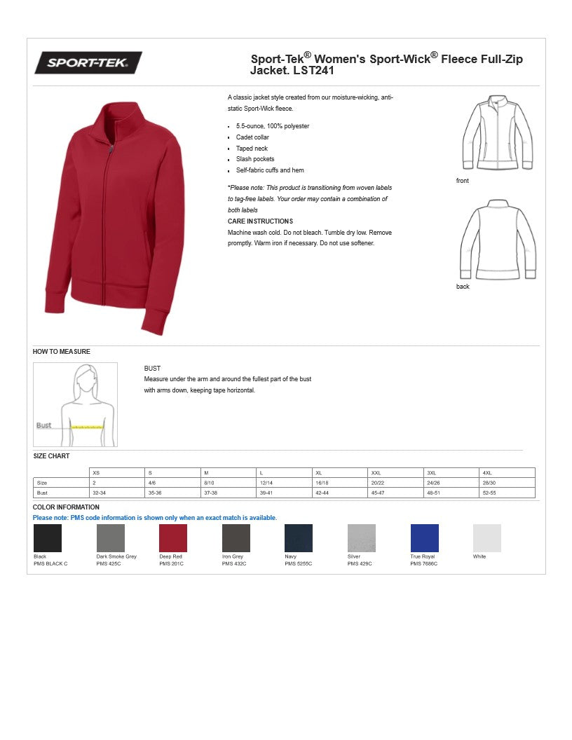 Sport-Tek® Women's Sport-Wick® Fleece Full-Zip Jacket