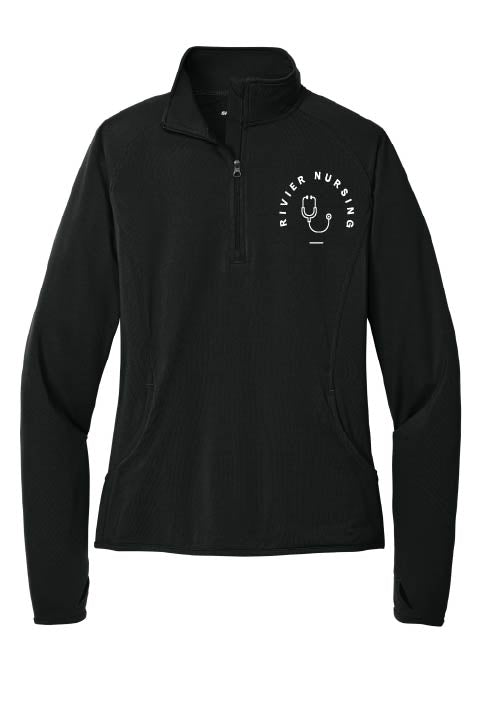 Sport-Tek® Ladies Sport-Wick® Stretch 1/4-Zip Pullover w/ Rivier Nursing logo