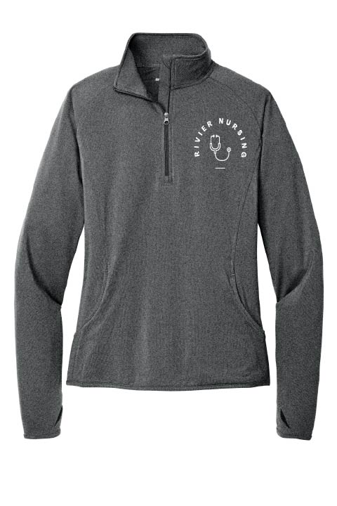Sport-Tek® Ladies Sport-Wick® Stretch 1/4-Zip Pullover w/ Rivier Nursing logo