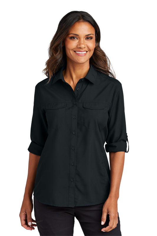 Port Authority® LW960 Women's Long Sleeve UV Daybreak Shirt w/ Lindner Dental logo