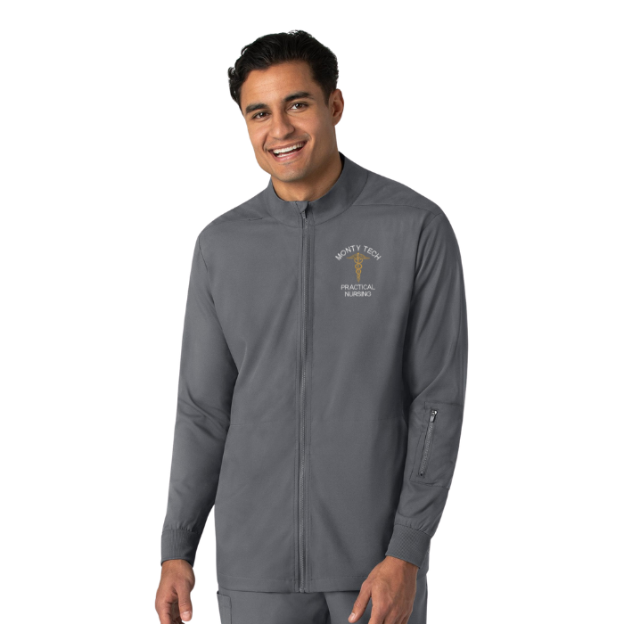 Men's Boundless Monty Tech Embroidered Zip Front Scrub Jacket