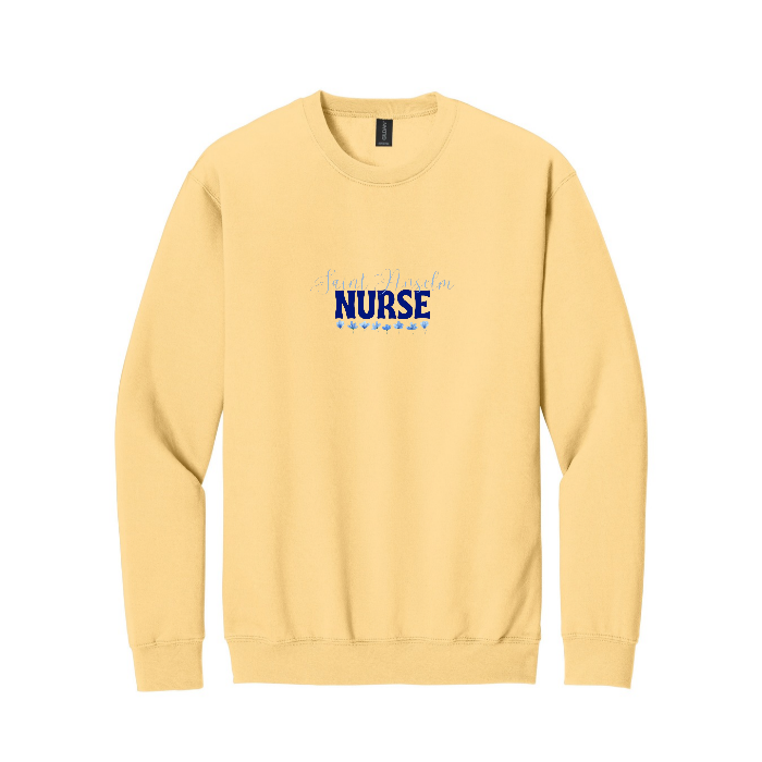 Gildan® Softstyle® Crewneck Sweatshirt w/ Saint Anselm Flower Logo