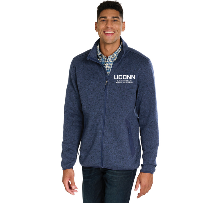 MEN'S HEATHERED FLEECE JACKET W/ UCONN logo
