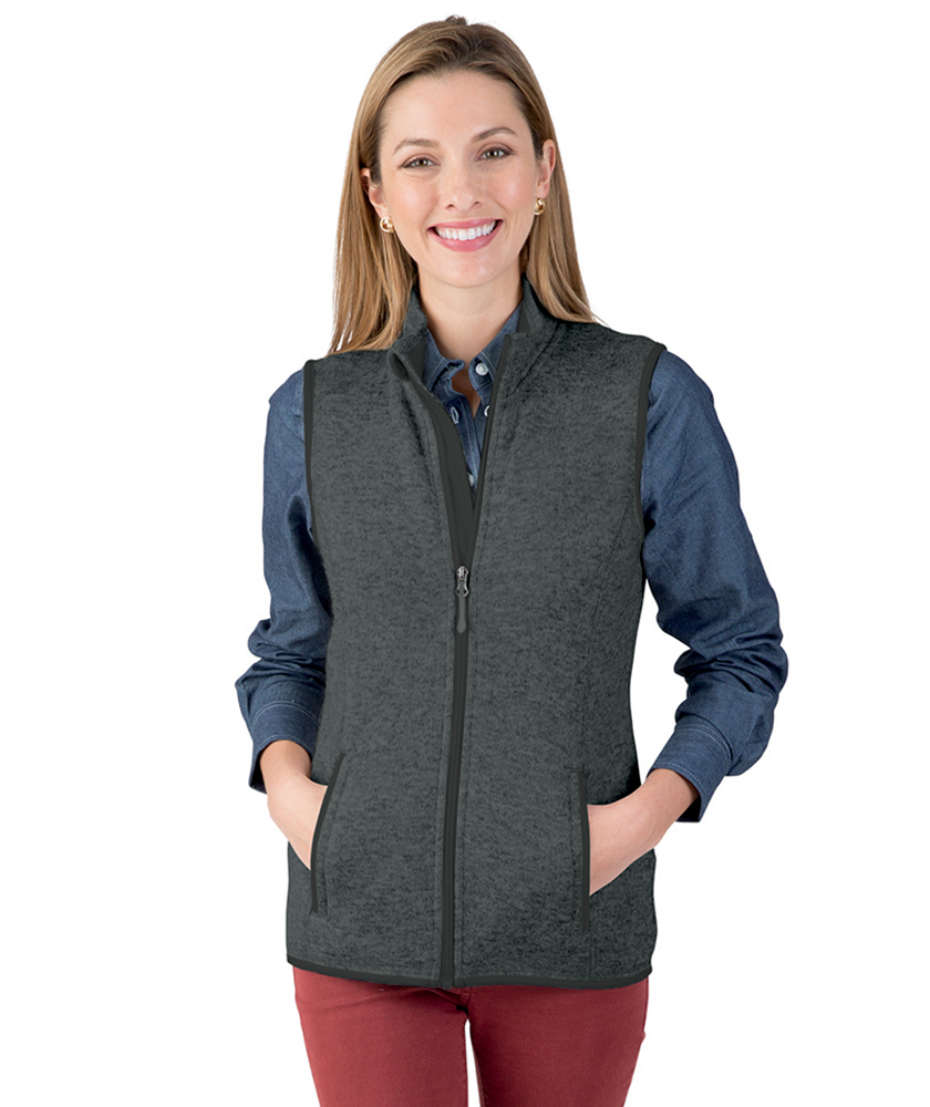 WOMEN'S HEATHERED FLEECE VEST SNA