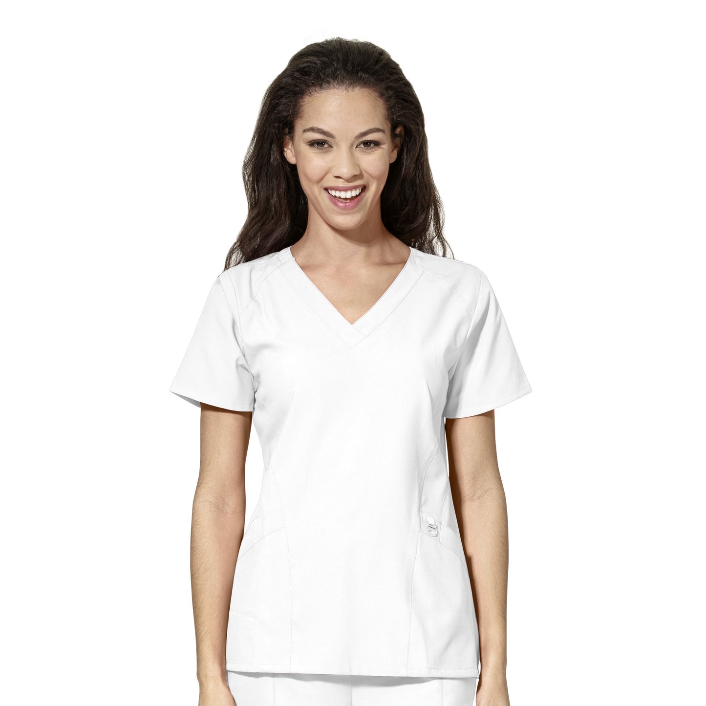 Women's V Neck Shirt in White- Grads