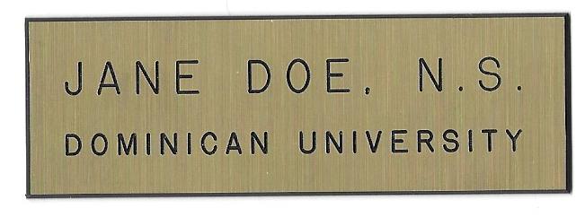 Name Pin - Dominican Nursing