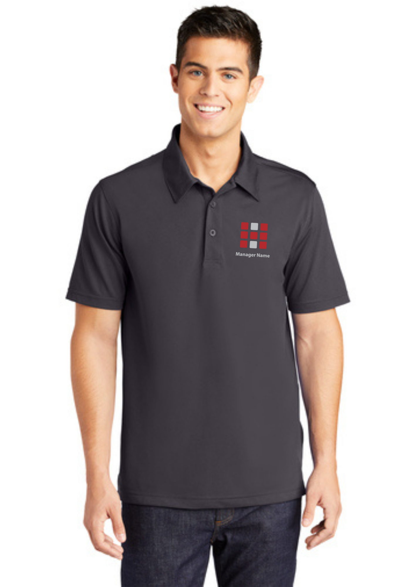Polo in Dark Gray with Hero Logos