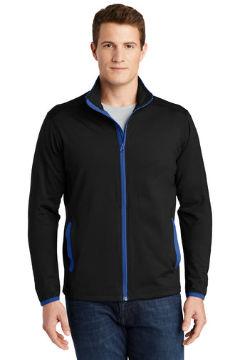 Sport-Tek® Sport-Wick® Stretch Contrast Full-Zip Jacket - SMAST Logo