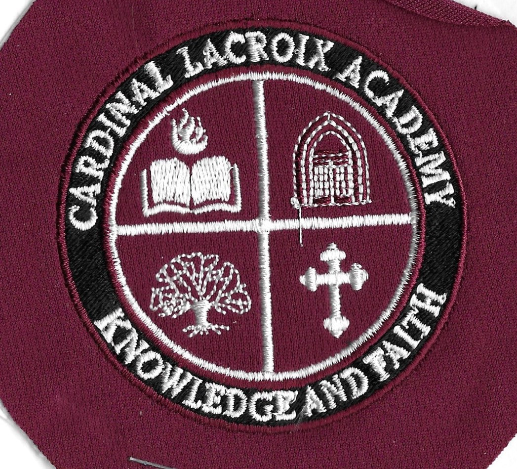 Burgundy Crew Neck Sweatshirt with Cardinal LaCroix Embroidery
