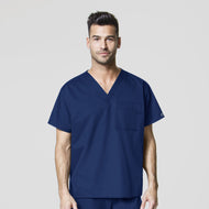 Men's Unisex #100 V-Neck Top in Navy w/ Ortho RI logo