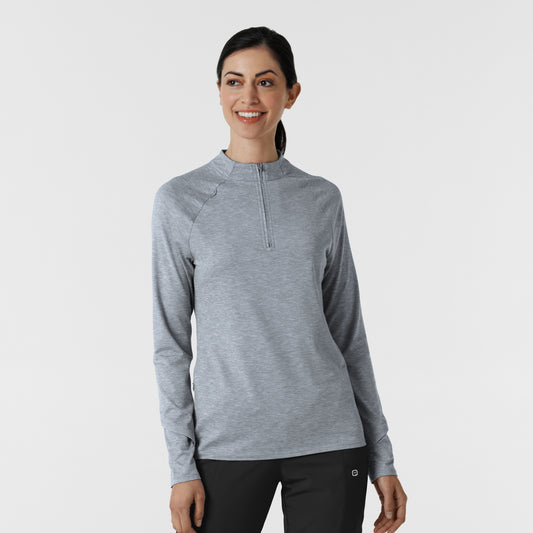Women's Watch Window Quarter Zip Scrub Top