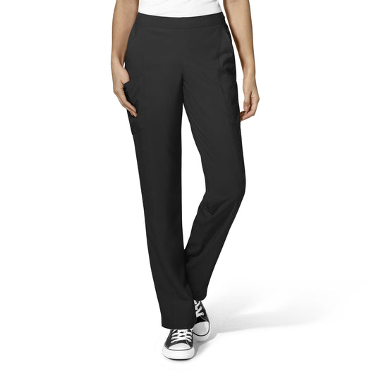 Women's Flat Front Double Cargo Pant in Black-NUPA