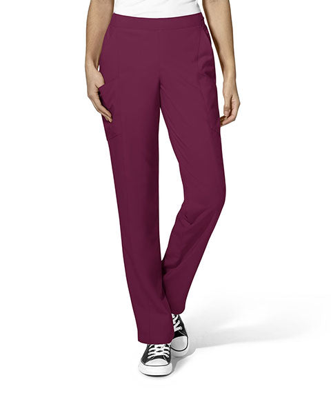 Women's Flat Front Double Cargo Pant in Wine-NQHS