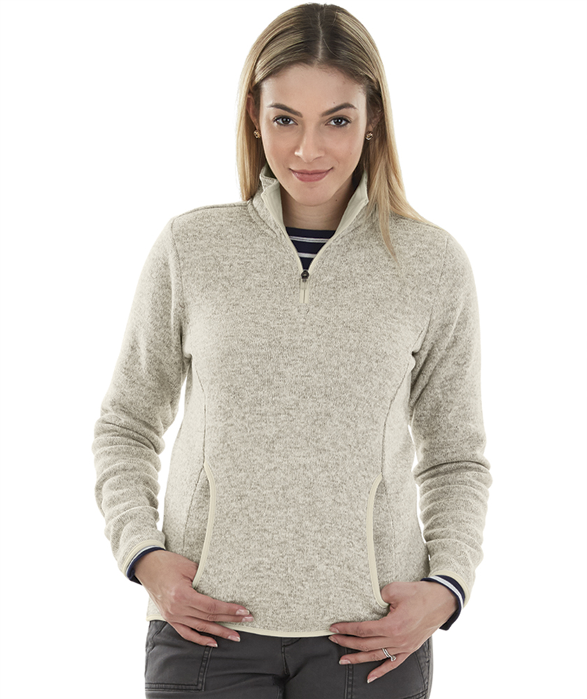 WOMEN'S HEATHERED FLEECE PULLOVER