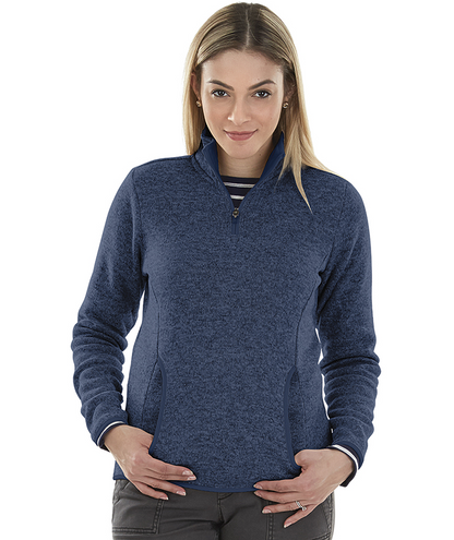 WOMEN'S HEATHERED FLEECE PULLOVER