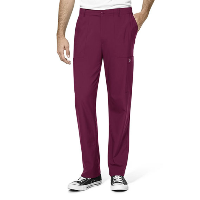 Men's Flat Front Double Cargo Pant in Wine-NQHS