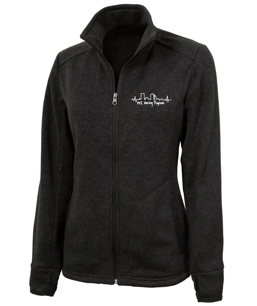 WOMEN'S HEATHERED FLEECE JACKET W/ MCC NURSING LOGO OPTIONS