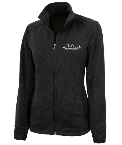 WOMEN'S HEATHERED FLEECE JACKET W/ MCC NURSING LOGO OPTIONS