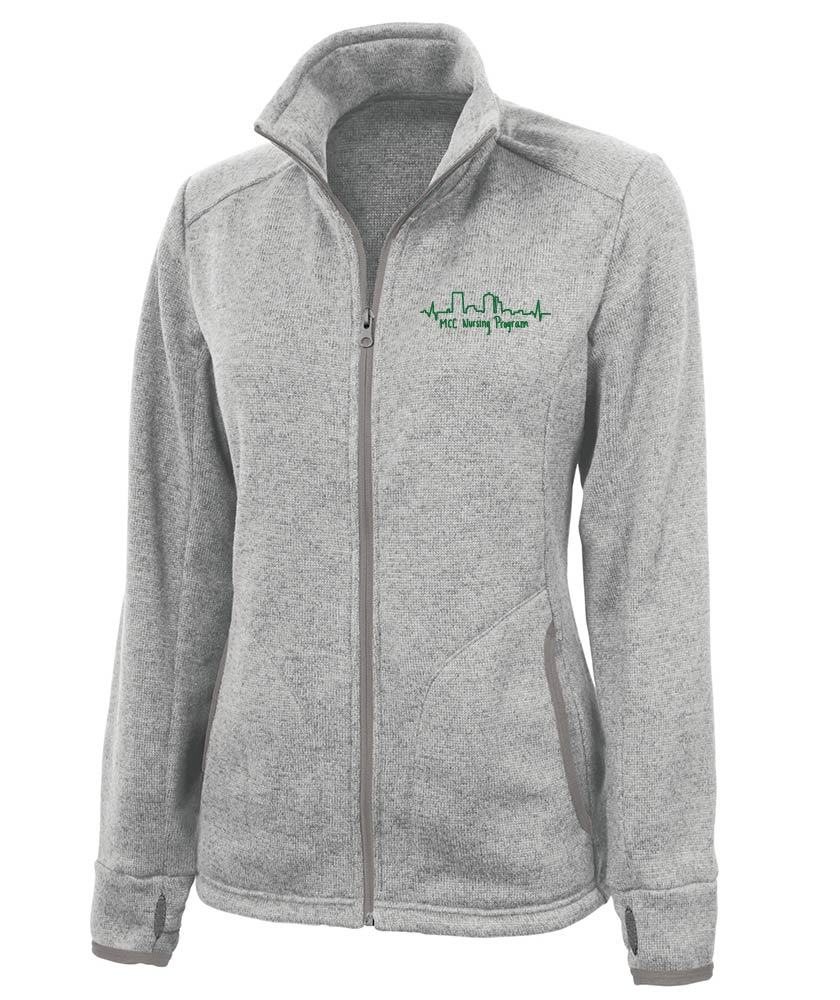 WOMEN'S HEATHERED FLEECE JACKET W/ MCC NURSING LOGO OPTIONS