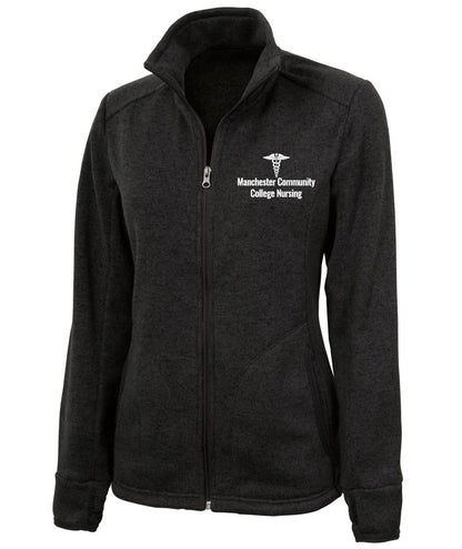WOMEN'S HEATHERED FLEECE JACKET W/ MCC NURSING LOGO OPTIONS