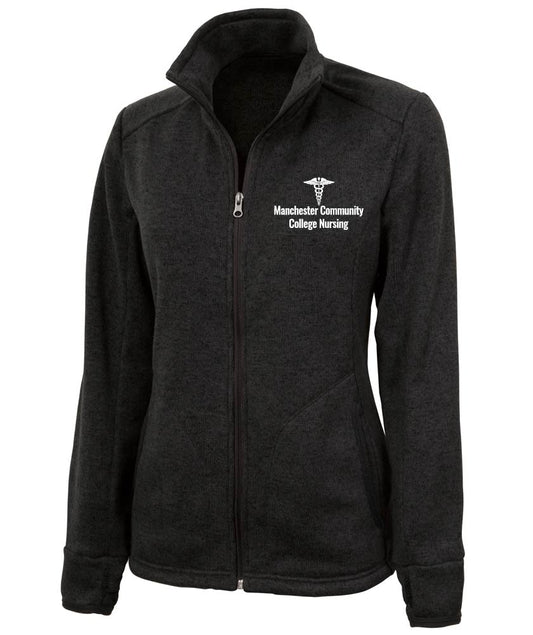 WOMEN'S HEATHERED FLEECE JACKET W/ MCC NURSING LOGO OPTIONS