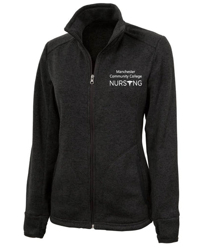 WOMEN'S HEATHERED FLEECE JACKET W/ MCC NURSING LOGO OPTIONS
