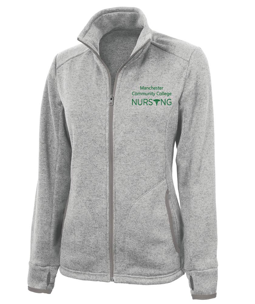 WOMEN'S HEATHERED FLEECE JACKET W/ MCC NURSING LOGO OPTIONS