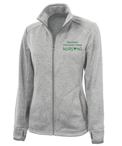 WOMEN'S HEATHERED FLEECE JACKET W/ MCC NURSING LOGO OPTIONS