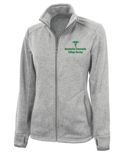 WOMEN'S HEATHERED FLEECE JACKET W/ MCC NURSING LOGO OPTIONS