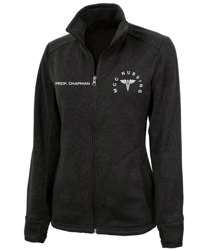 WOMEN'S HEATHERED FLEECE JACKET W/ MCC Nursing logo