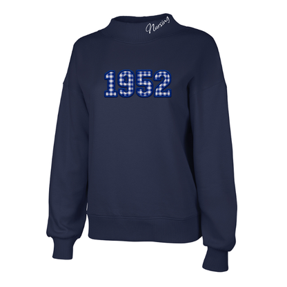 Women's Willow Mock-Neck Sweatshirt w/ 1952 75th Nursing Anniversary Logo