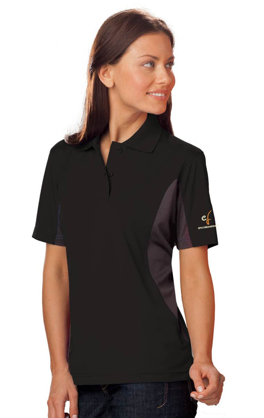 Epicurean Feast Ladies Black Polo