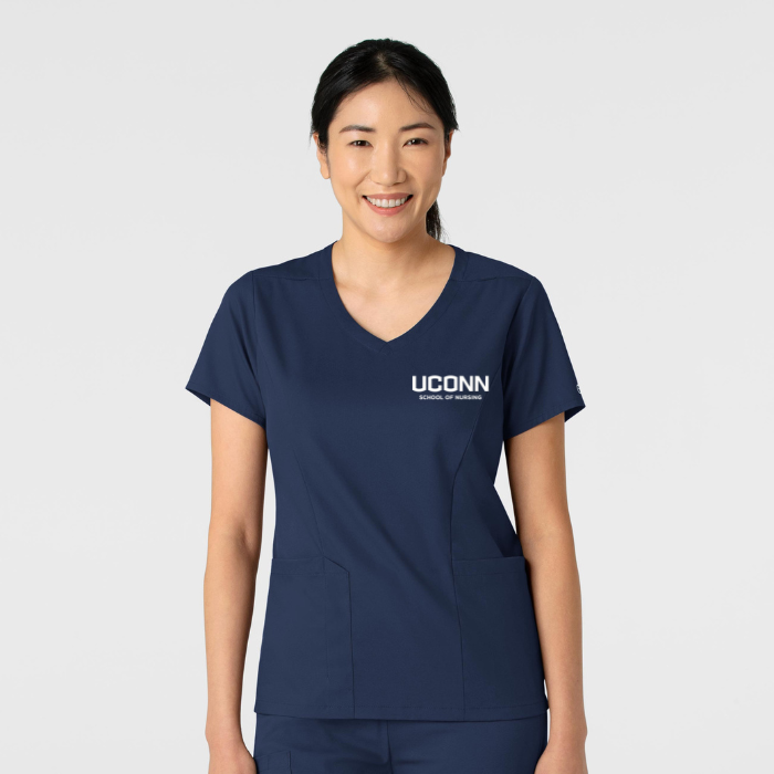 Women's Boundless 2-Pocket Scrub Top w/ UCONN Nursing logo (Required QTY 2)