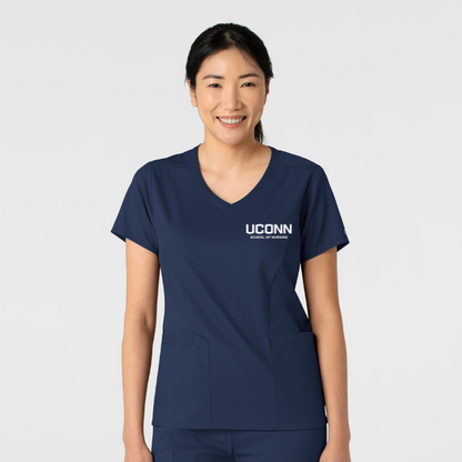 Women's Boundless 2-Pocket Scrub Top w/ UCONN Nursing logo (Required QTY 2)